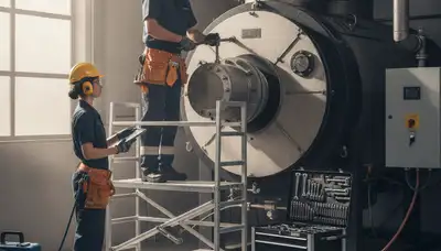 Boiler repair technician servicing a residential boiler in Beverly, MA for reliable home heat