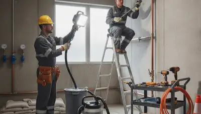 Emergency plumber repairing a burst pipe for a Beverly, MA home emergency service
