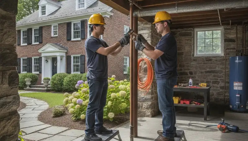 Beverly, MA plumbing repair technician servicing residential pipe and drain issues