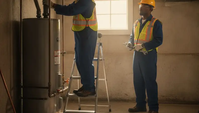 Beverly, MA plumber repairing a residential pipe for a local plumbing service call