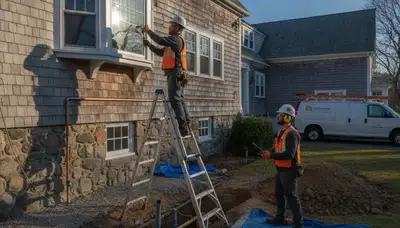 Professional plumber repairing a pipe in Beverly, MA for plumbing repair service