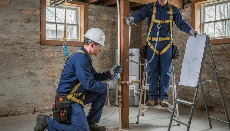 Plumber repairing pipes in Beverly, MA for residential plumbing service
