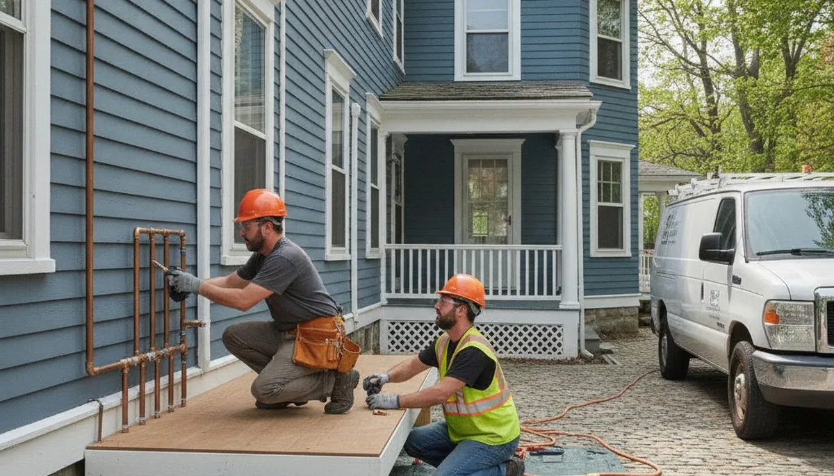 Professional plumber repairing a pipe in Beverly, MA for reliable plumbing service