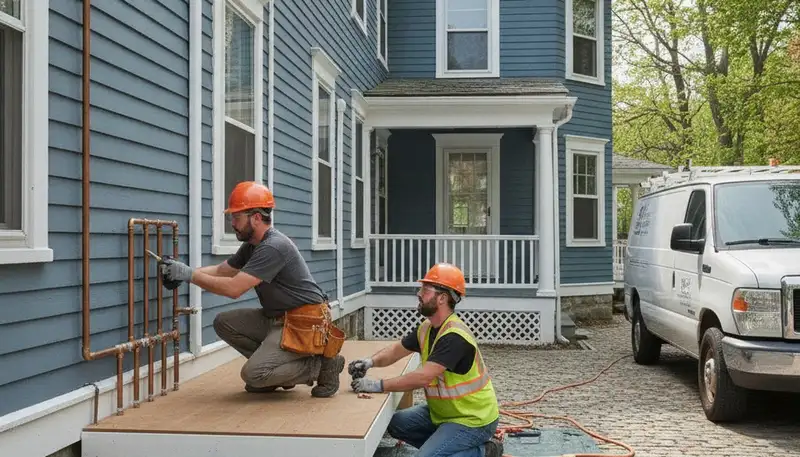 Professional plumber repairing a pipe in Beverly, MA for reliable plumbing service