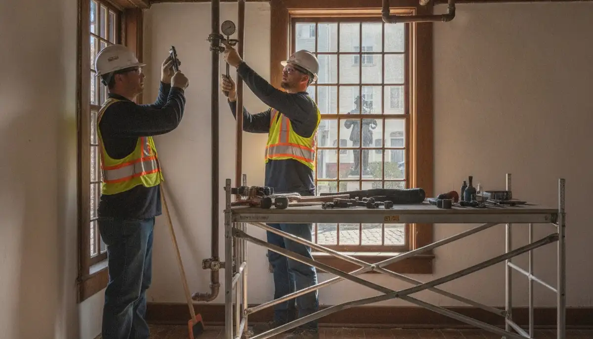 Plumber repairing a pipe in Beverly, MA for residential plumbing service