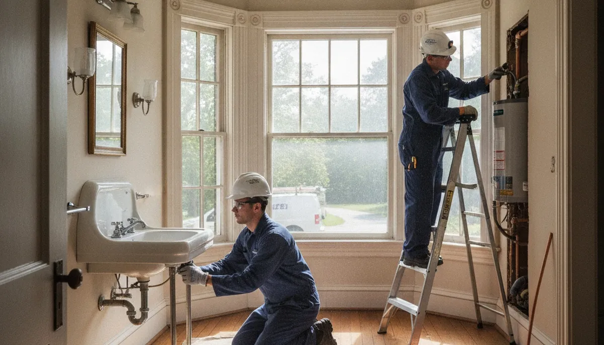 Plumber repairing a pipe in Beverly, MA for reliable plumbing repair services