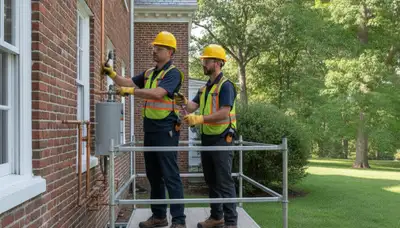 Plumber repairing pipe in Beverly, MA for local plumbing repair service
