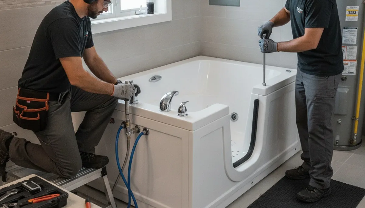 Walk-in tub installation for Beverly, MA home by On Call Plumbers