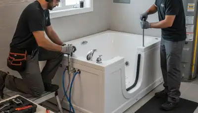 Walk-in tub installation for Beverly, MA home by On Call Plumbers